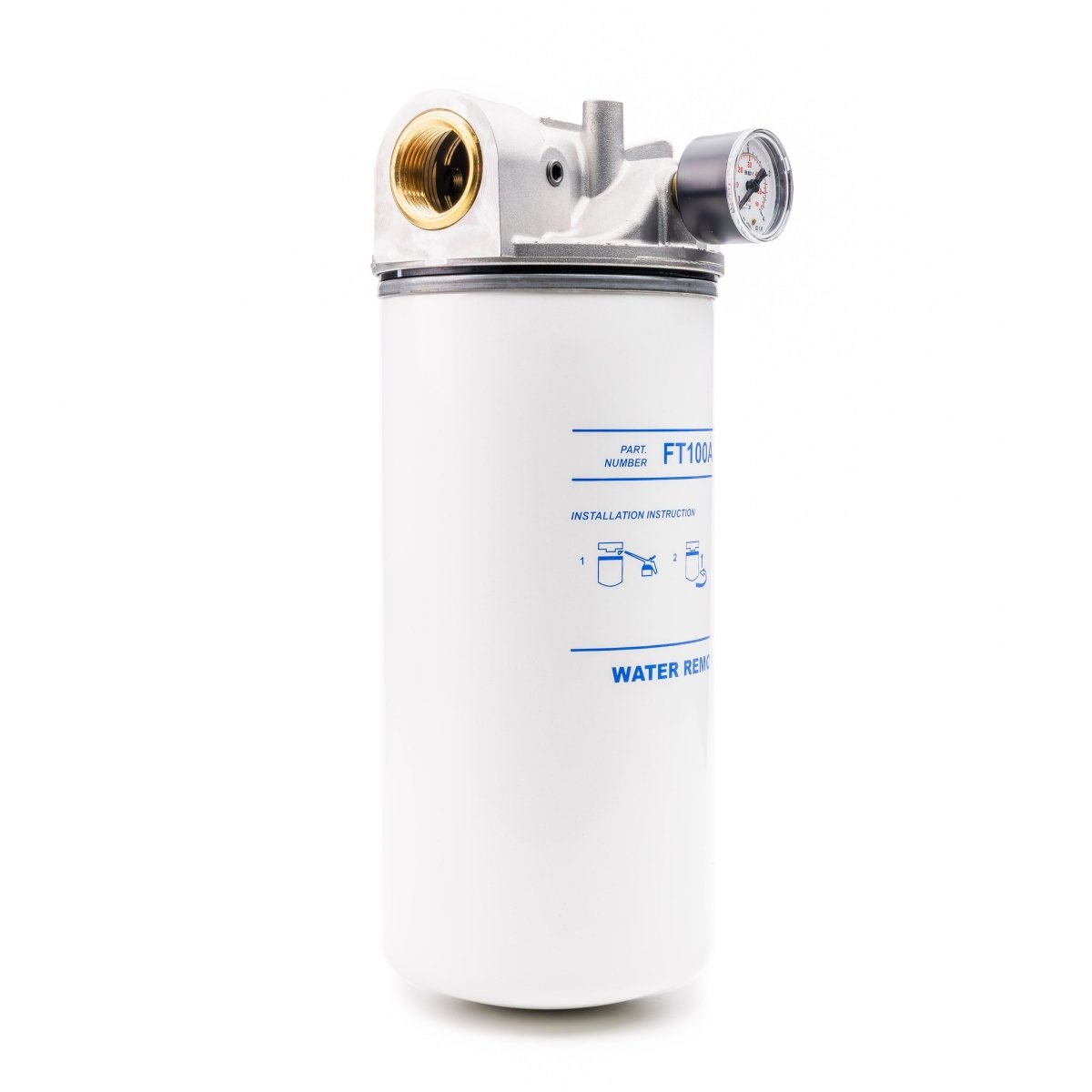 ADAM BY PIUSI Filter DN32 (1.25") BSP F 100lpm with Pressure Gauge Particulate and Water Removal - GO Industrial - FT10XA