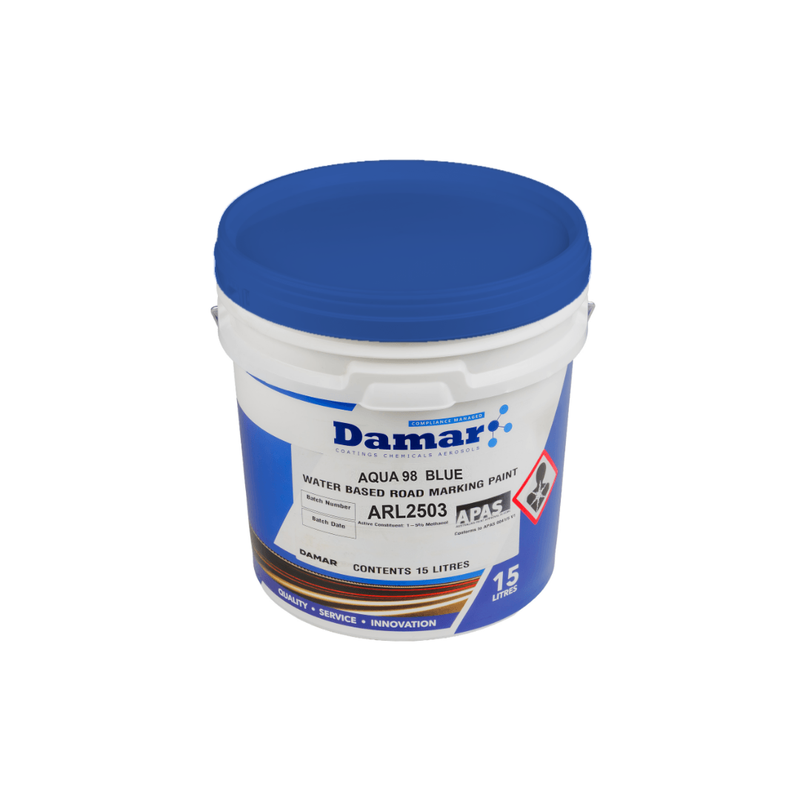DAMAR Aqua 98 Road Marking Paint 15L (B21 Ultramarine Blue) - GO Industrial - ARL2503