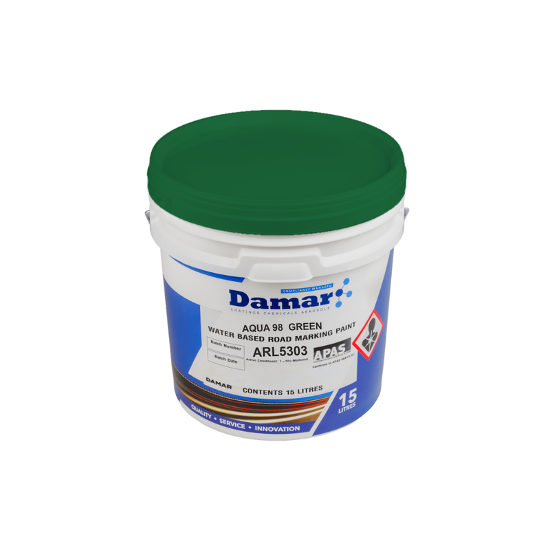 DAMAR Aqua 98 Road Marking Paint 15L (G13 Emerald Green) - GO Industrial - ARL5303