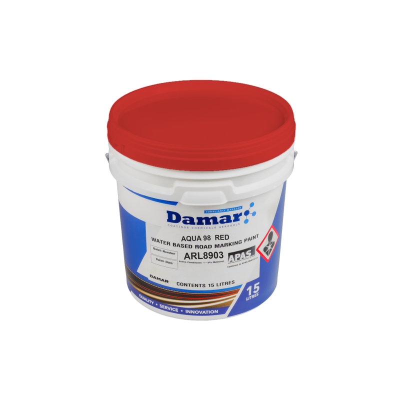 DAMAR Aqua 98 Road Marking Paint 15L (R13 Red) - GO Industrial - ARL8903S