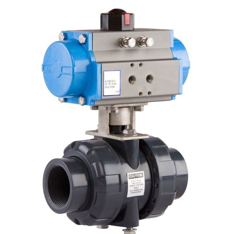GO Ball Valves Actuated Spring Return Pneumatic PVC BLPSR - GO Industrial - BLP54B - SR