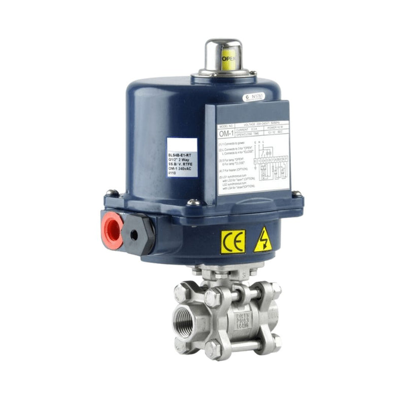 GO Ball Valves V Port Actuated Electric 316 Stainless 3 Piece Full Bore BLVE - GO Industrial - BLV4B - E