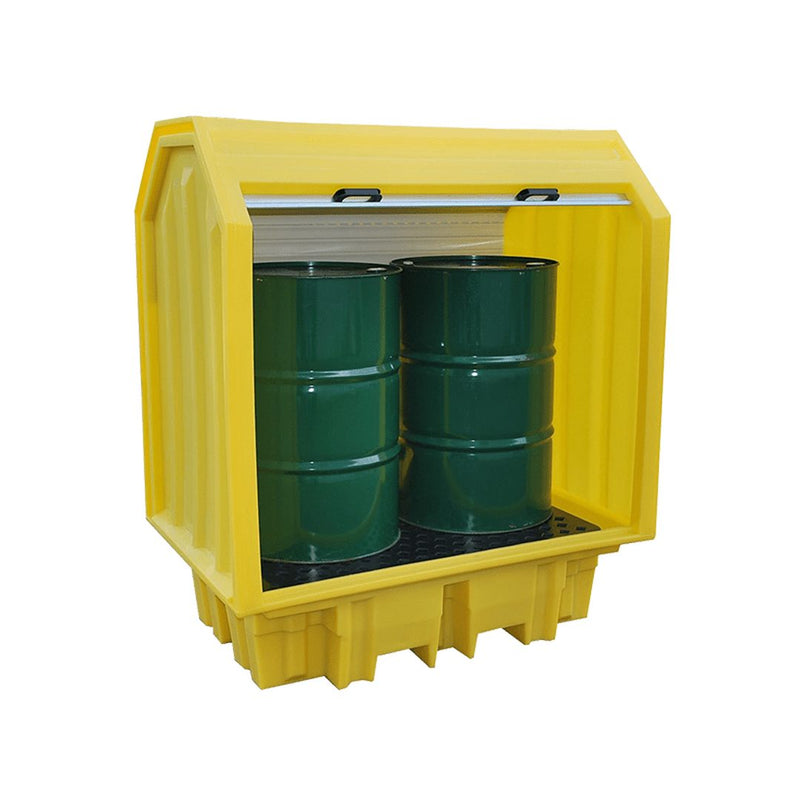 GO 2 Drum Spill Pallet Bund with Hard Cover - GO Industrial - TSSBP2RT