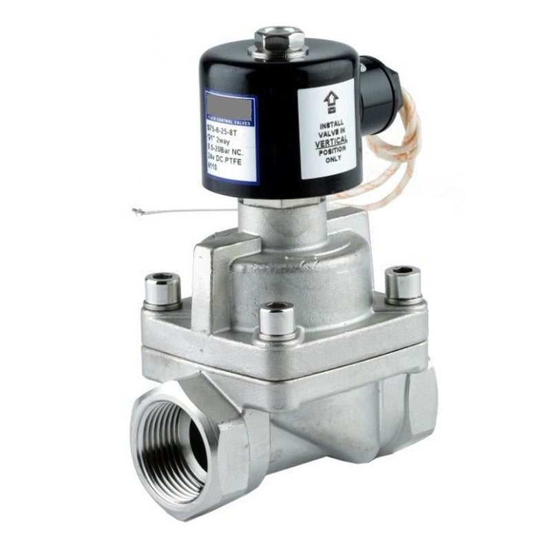 GO SS75 316 Stainless Steam and High Temp Normally Closed Solenoid Valves - GO Industrial - SS75 - 4 - 15