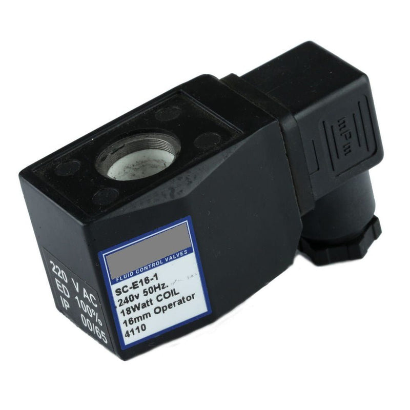 GO 12v DC 16 W with DIN Plug Solenoid Valve Coil 16.2mm - GO Industrial - SC - E16