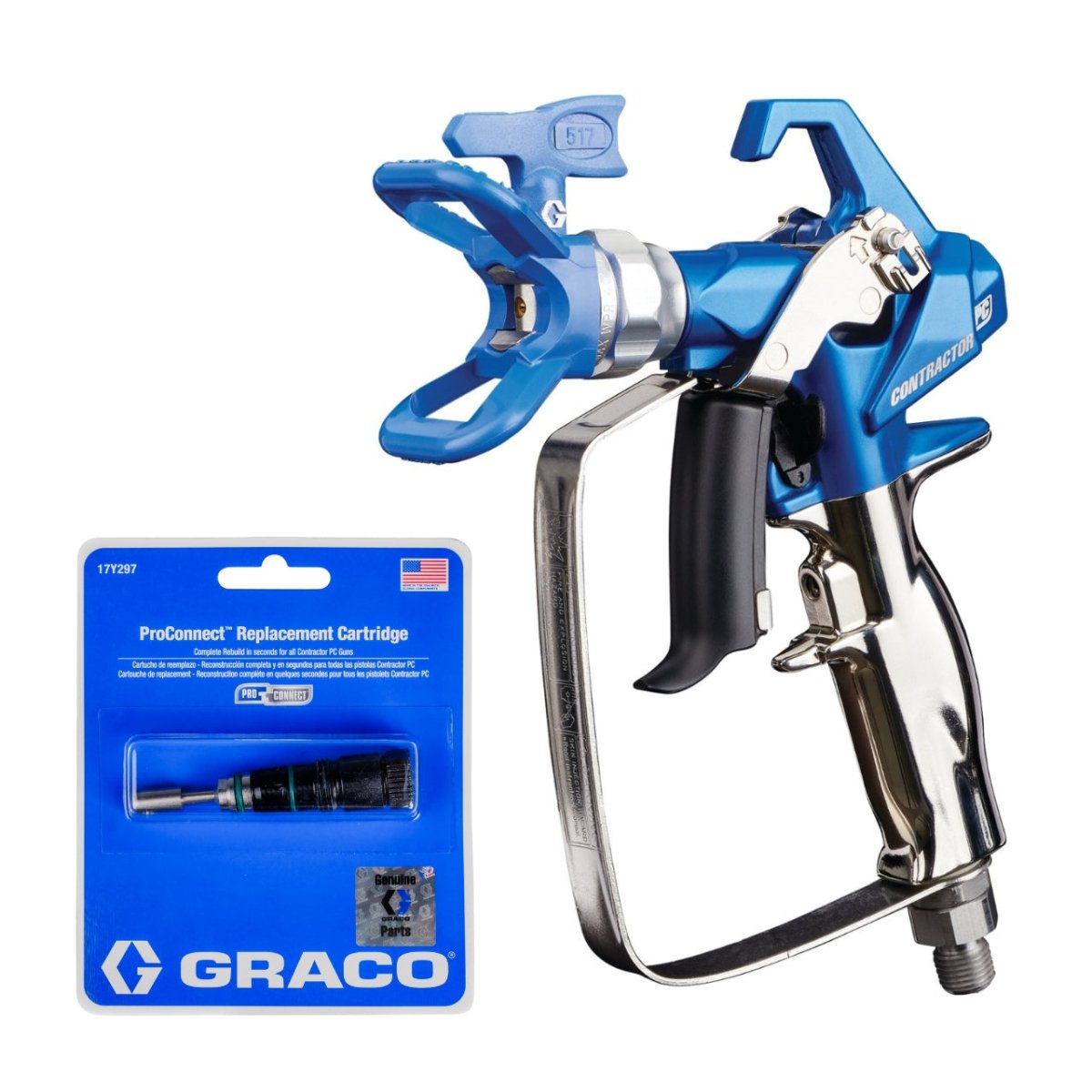 GRACO Contractor PC Airless Spray Gun with RAC X 517 SwitchTip