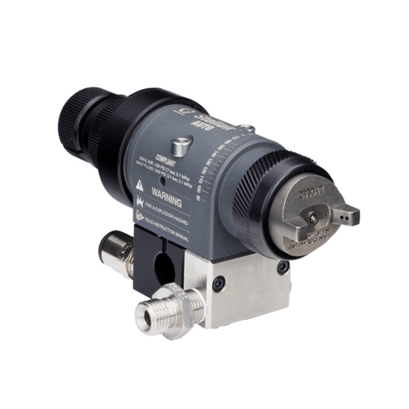 GRACO Stellair Automatic Air Spray Compliant Gun for General Industry with Manifolds, 0.055 Nozzle - GO Industrial - 25F217