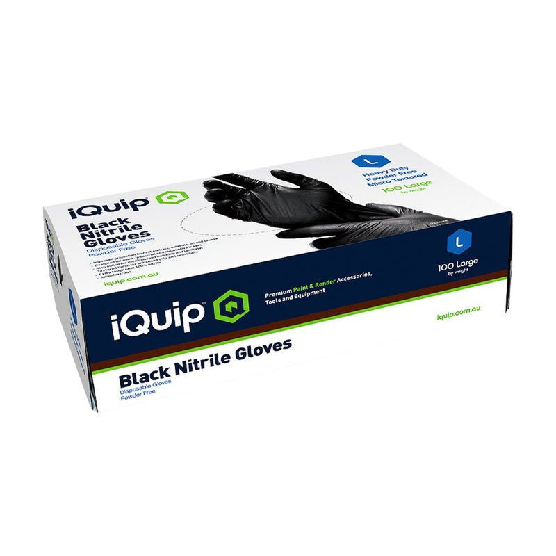 IQUIP Textured Black Nitrile Gloves - GO Industrial - 32GNM