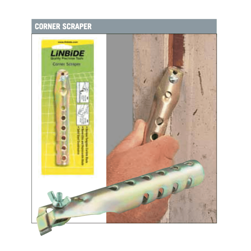 LINBIDE Tungsten Carbide Corner Scraper with 14mm Blade - GO Industrial - 22GP14