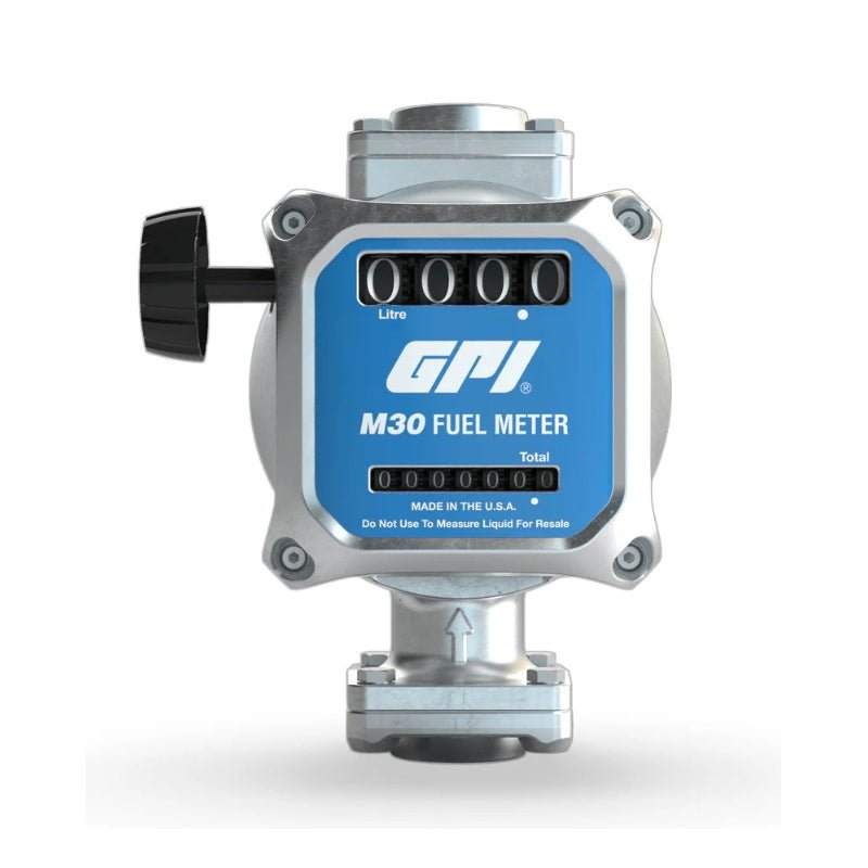 METER GPI M30 - L8B 3 Digit Mechanical 25mm FF 9 - 114lpm Litre Display - GO Industrial - 165100 - 06