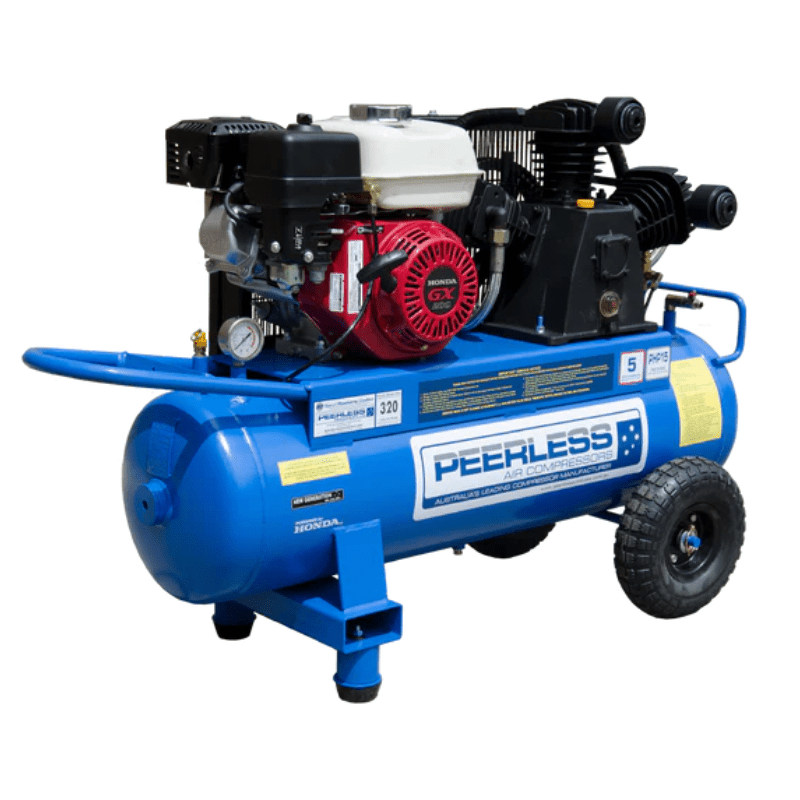 PEERLESS PHP15 Truckies Series Belt Drive Portable Petrol Air Compressor - GO Industrial - 00101