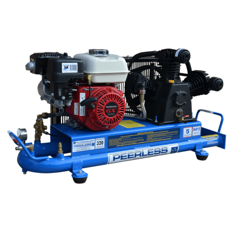 PEERLESS PHP15 Truckies Series Belt Drive Tube Tank Petrol Air Compressor - GO Industrial - 00101 - 2TT