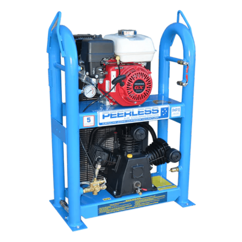 PEERLESS PHP15 Truckies Series Belt Drive Under & Over Petrol Air Compressor - GO Industrial - 00101 - UO