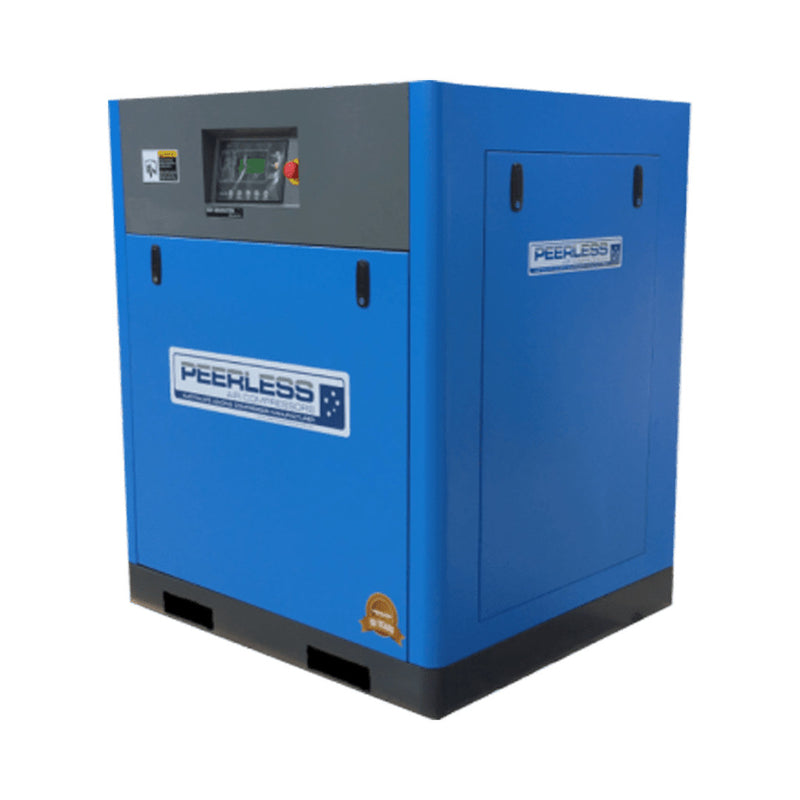PEERLESS 40HP Rotary Screw Compressor 8 Bar Variable Speed - GO Industrial - HD40/8