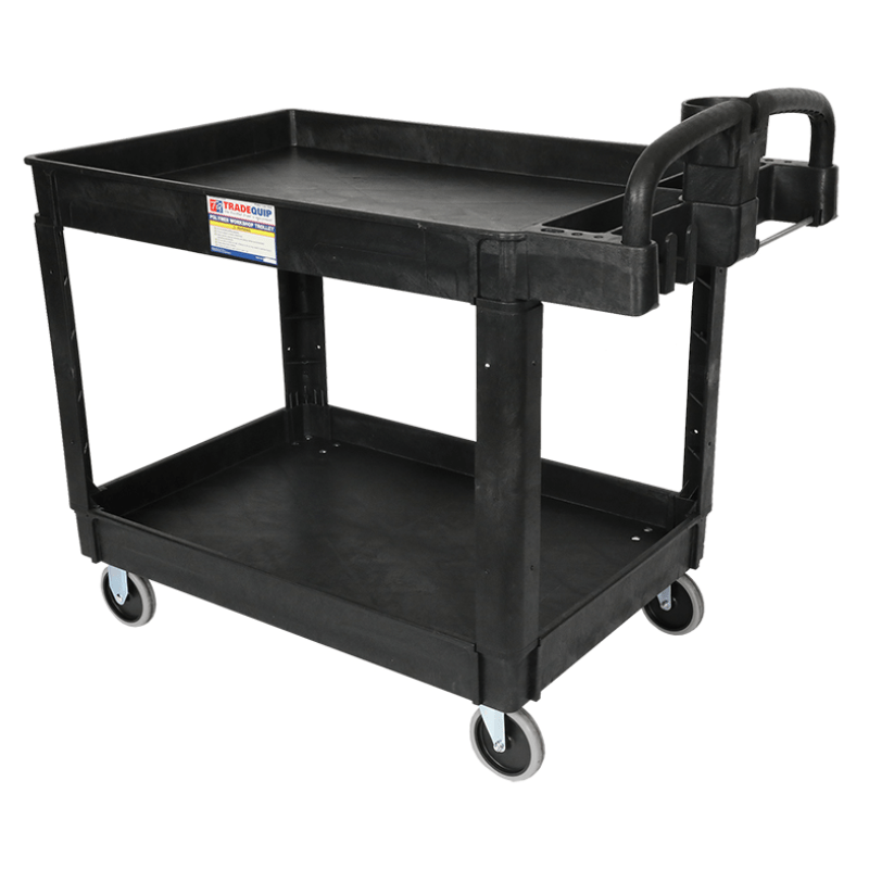 TRADEQUIP 2 Tool Trays Wide Professional Workshop Trolley - GO Industrial - 6042T