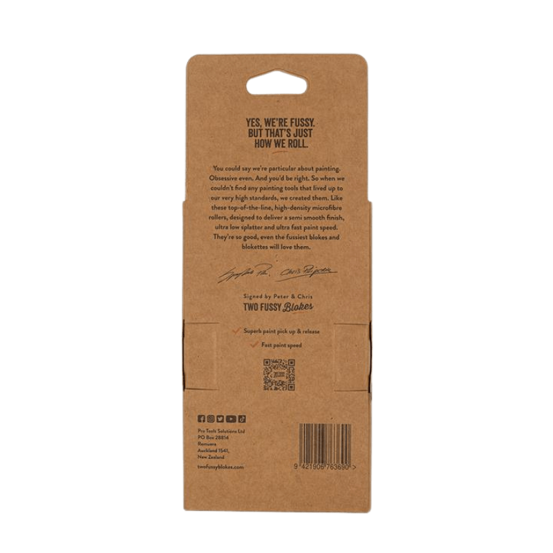 TWO FUSSY BLOKES 15mm Nap 160mm Microfibre Mini Paint Rollers - GO Industrial - MF - 160 - 15 - 3PK