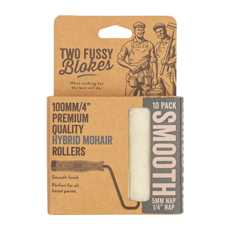 TWO FUSSY BLOKES 5mm Nap 100mm Hybrid Mohair Mini Paint Rollers - GO Industrial - MO - 100 - 5 - 10PK