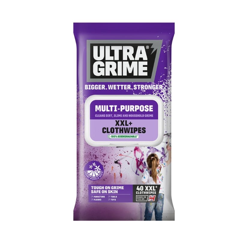ULTRAGRIME Life XXL+ Multi - Purpose Pomelo Cloth Wipes 40 Huge Wipes - GO Industrial - 5410