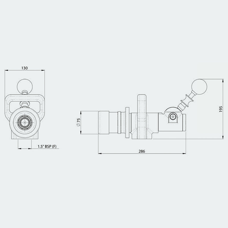 BANLAW AUS45 1.5" NPT F Underground Dry Break Diesel Refuelling Nozzle - GO Industrial - AUS45
