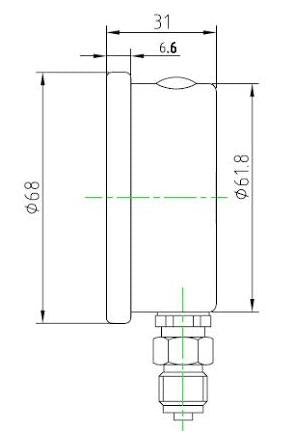 GO 1/4" BSP Bottom Entry 304 SS Case Pressure Gauges 63mm - GO Industrial - GAU63B - 100C