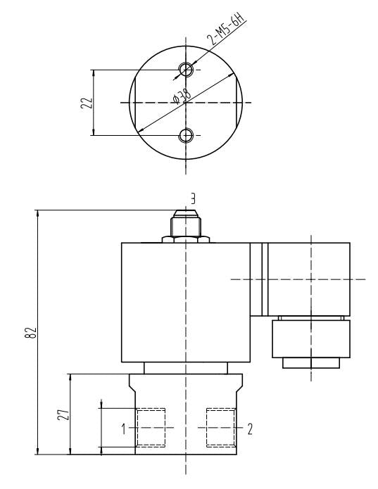 GO 1/4" ES58 304 Stainless 3 Way Direct Acting Normally Open Solenoid Valve - GO Industrial - ES58 - 2 - 1.5