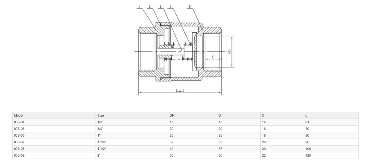 GO 316 Stainless Two Piece Scr Check Valves BSP - GO Industrial - ICS - 04
