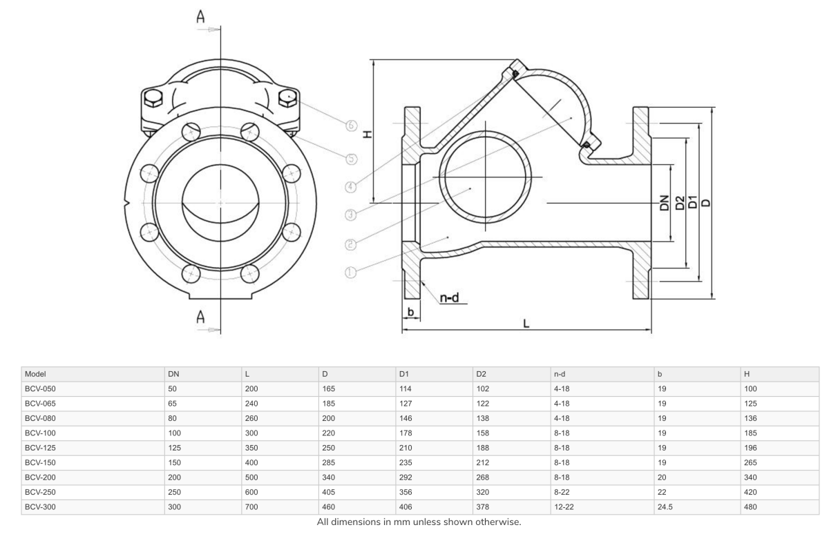 GO Ball Check Valves Back Flow Prevention Ductile Iron BCV - GO Industrial - BCV - 050