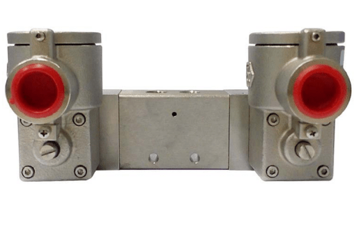 GO Namur EXD 316 Stainless 5 Way 2 Position In Line Double Solenoid Valve 1/4" - GO Industrial - ALV620P2