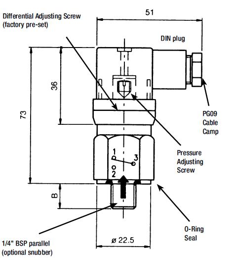 GO PSM Pressure Switch Brass Body - GO Industrial - PSM2R14AP