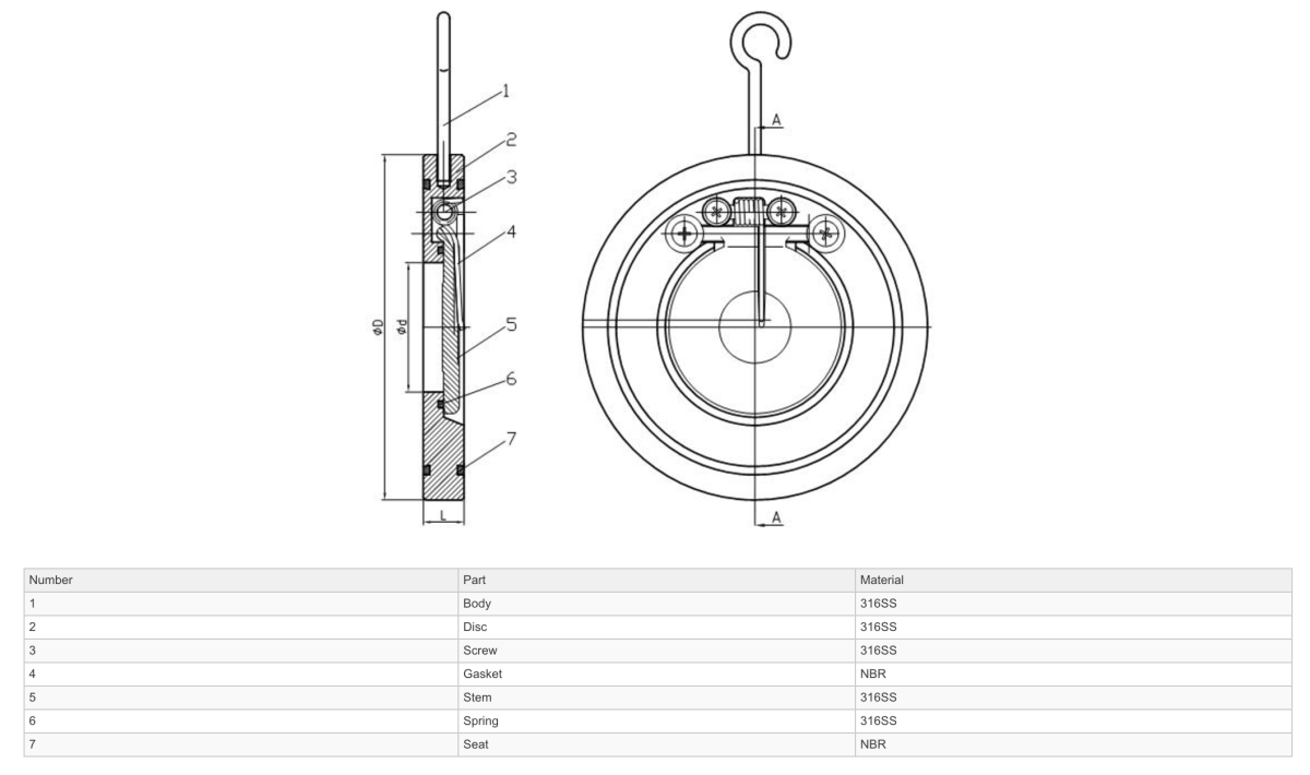GO SCVS 316 Stainless Wafer Swing Check Valves - GO Industrial - SCVS - 50