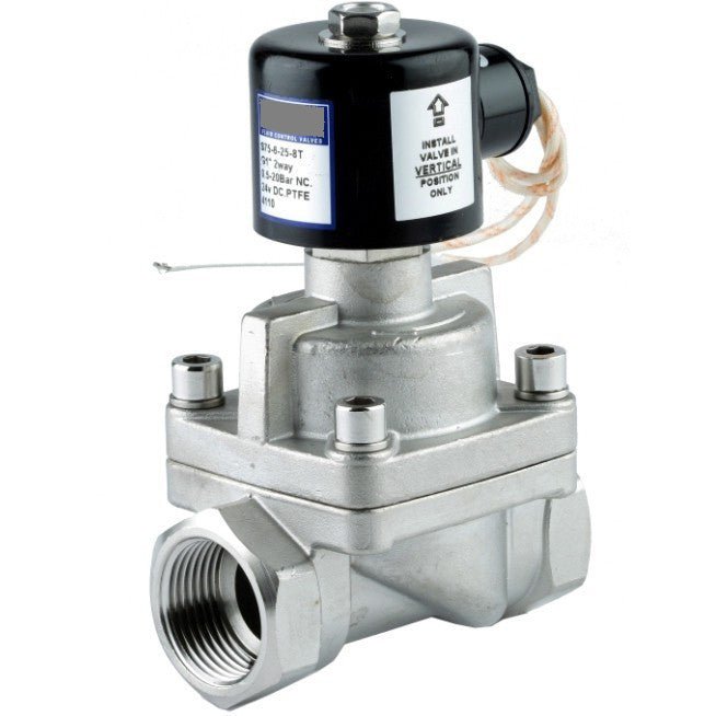 GO SS75 316 Stainless Steam and High Temp Normally Closed Solenoid Valves - GO Industrial - SS75 - 4 - 15