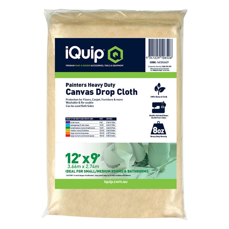 IQUIP Canvas Drop Cloth Sheets - GO Industrial - 16CDS3627