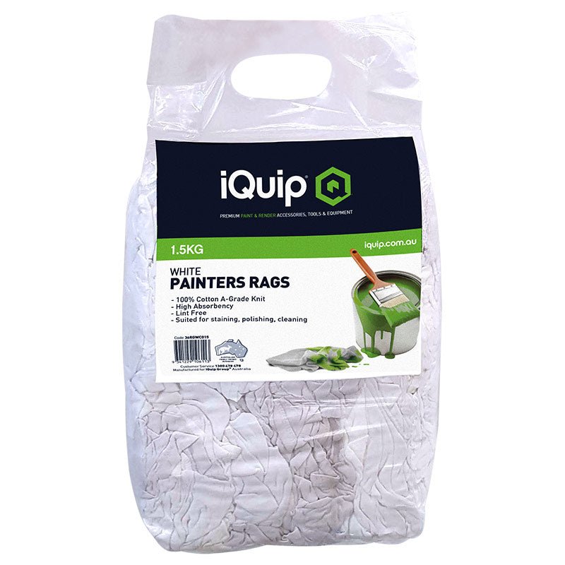 IQUIP White Cotton Painters Rags - GO Industrial - 36RGWC015