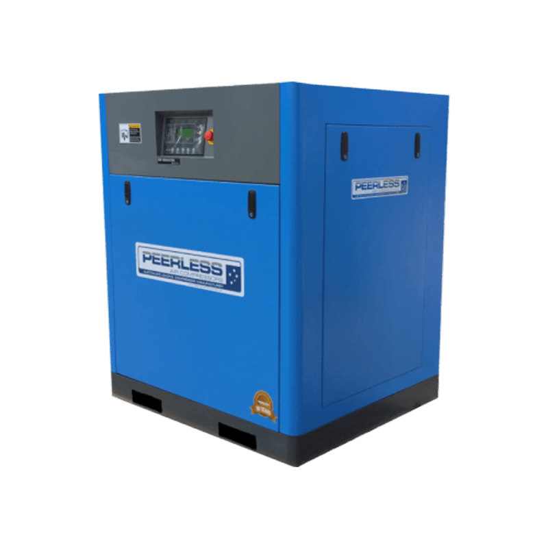 PEERLESS 30HP Rotary Screw Compressor 8 Bar Variable Speed - GO Industrial - HD30/8