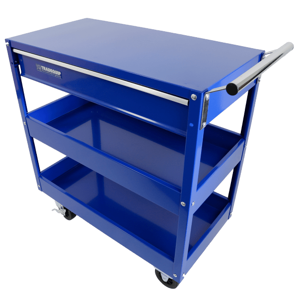 TRADEQUIP 2 Trays + 1 Drawer Workshop Trolley - GO Industrial - 6012T