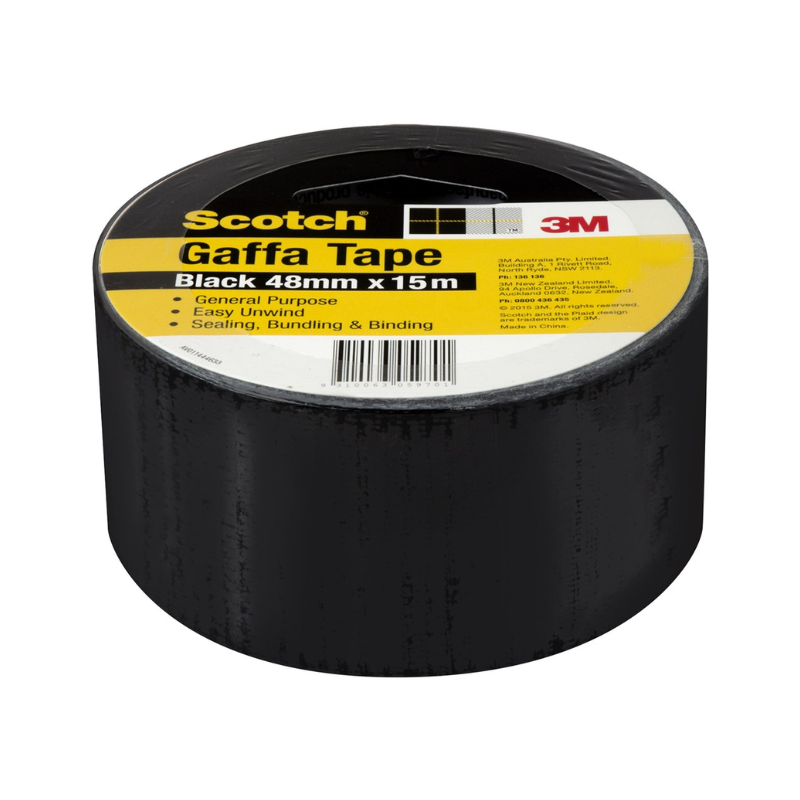 3M 933 Gaffa Tape Black 48mm x 15m | GO Industrial