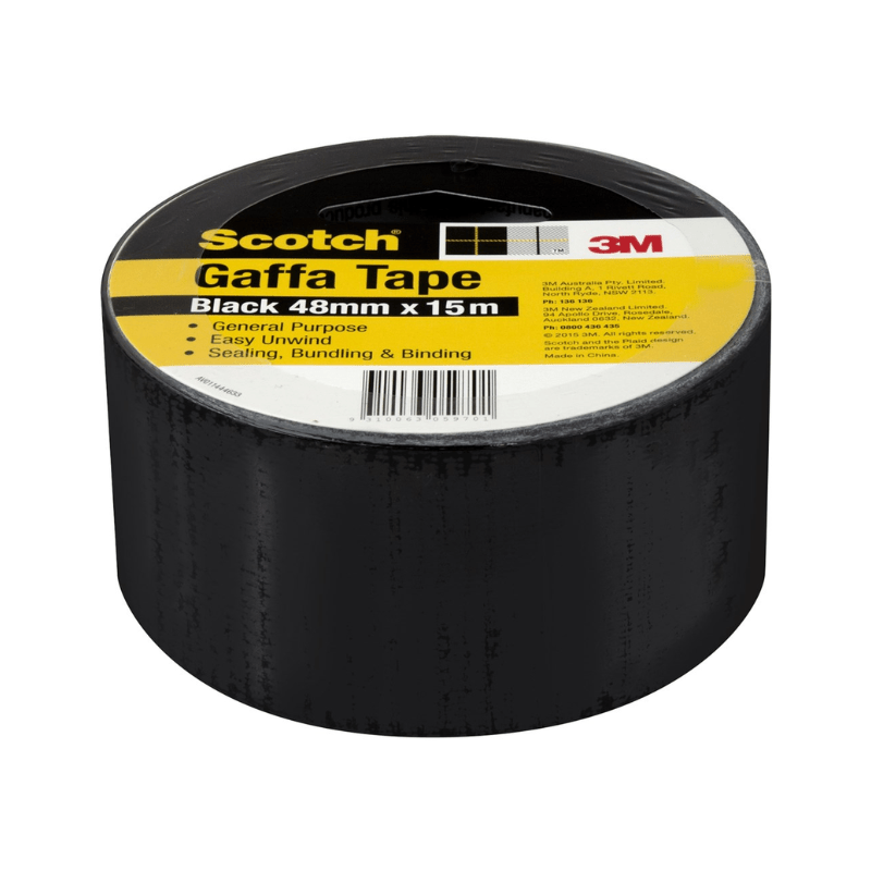 3M 933 Gaffa Tape Black 48mm x 15m - GO Industrial - 16M93348