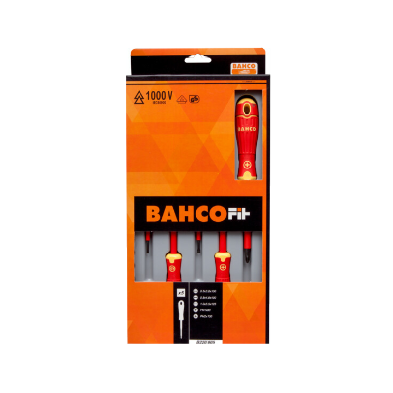 Bahco Electricians Screwdriver Set 1000V Slotted & Phillips® BahcoFit B220.005