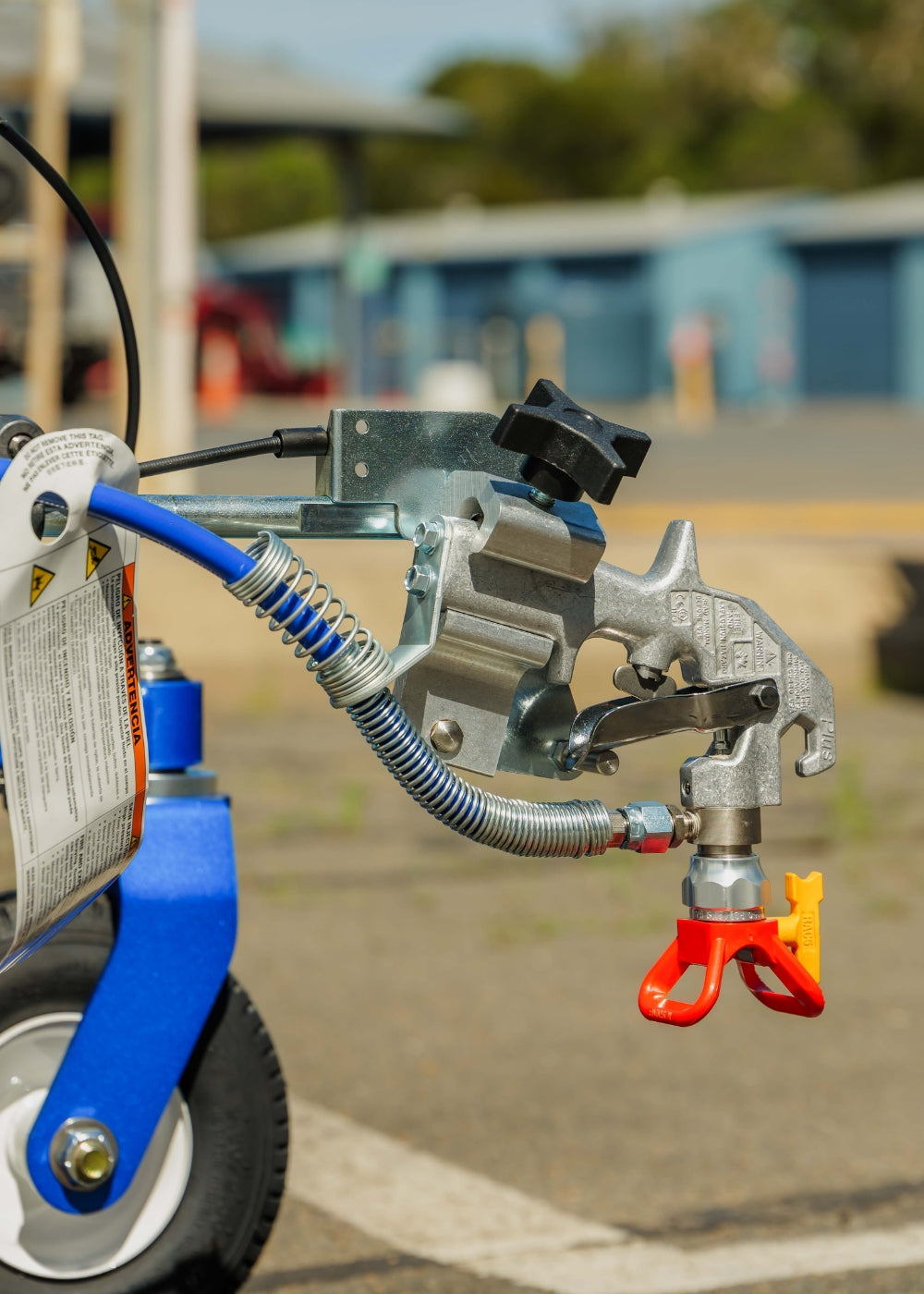 Equipped with Graco Flex Plus Gun & LineLazer Tips | Achieve accurate, sharp lines with the manually operated Flex Plus Gun and included LL5317. Stripe 100mm & 150mm lines with ease.