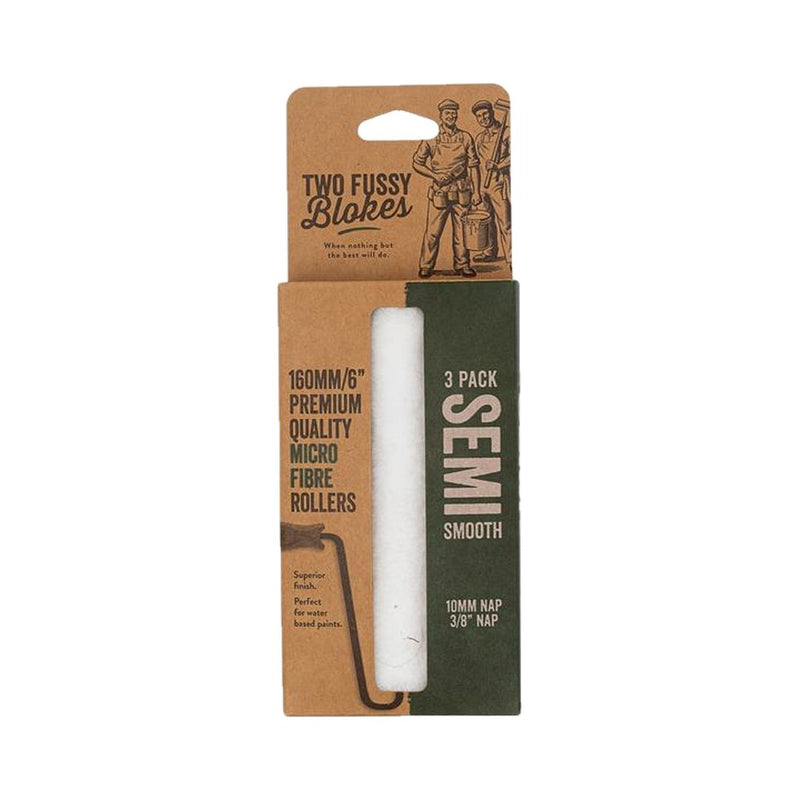 Two Fussy Blokes 10mm Nap 160mm Microfibre Mini Paint Rollers - GO Industrial - MF-160-10-3PK