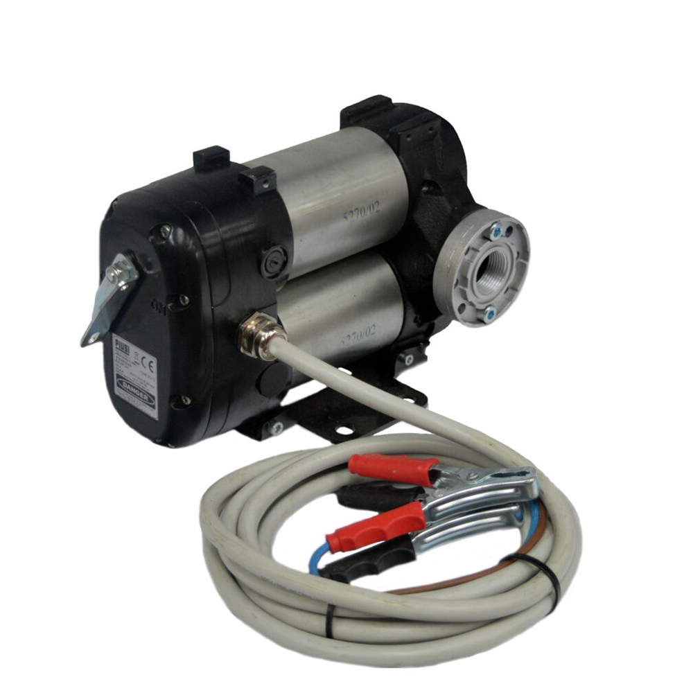 Piusi Bi-Pump 12V DC 80LPM Diesel Pump with Cable and Alligator Clamps F0036302A