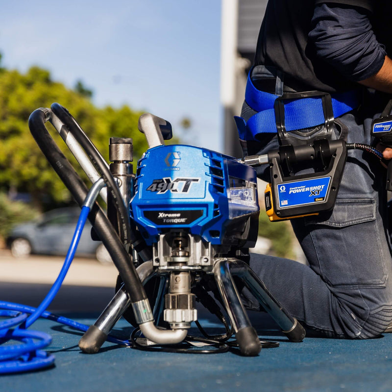 Airless Paint Sprayer and Spray Gun Outside