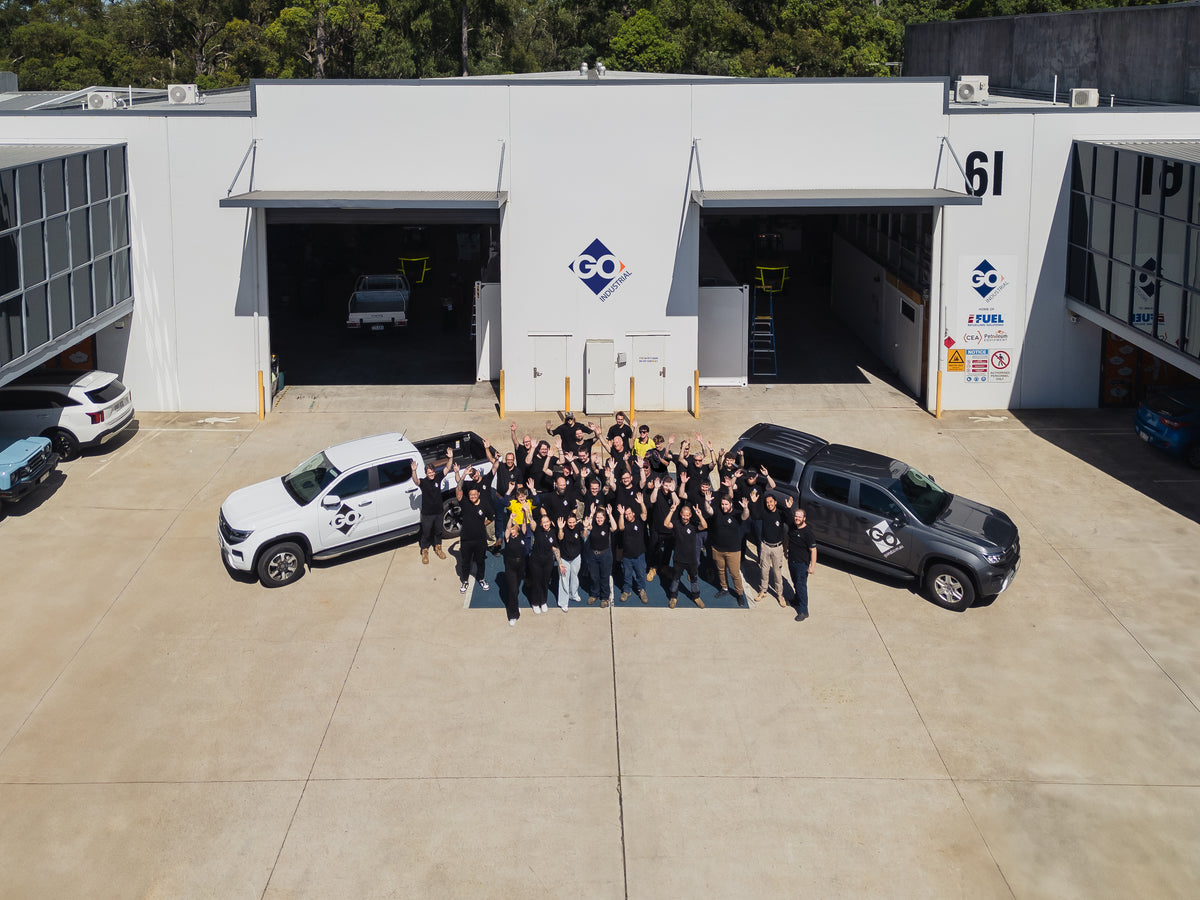The GO Industrial crew outside the Deception Bay workshop