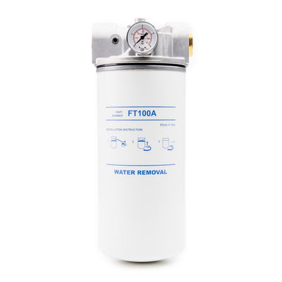ADAM BY PIUSI Filter DN25 (1") BSP F 100lpm with Pressure Gauge Particulate and Water Removal