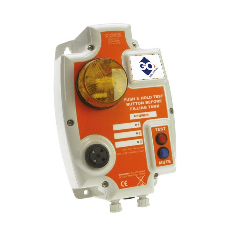 Tank Alarm 240V 3 x Relays, 3 x Float Switches, Xenon Flashing Light, Audible Alarm - GO Industrial - TA3A.PR.K3