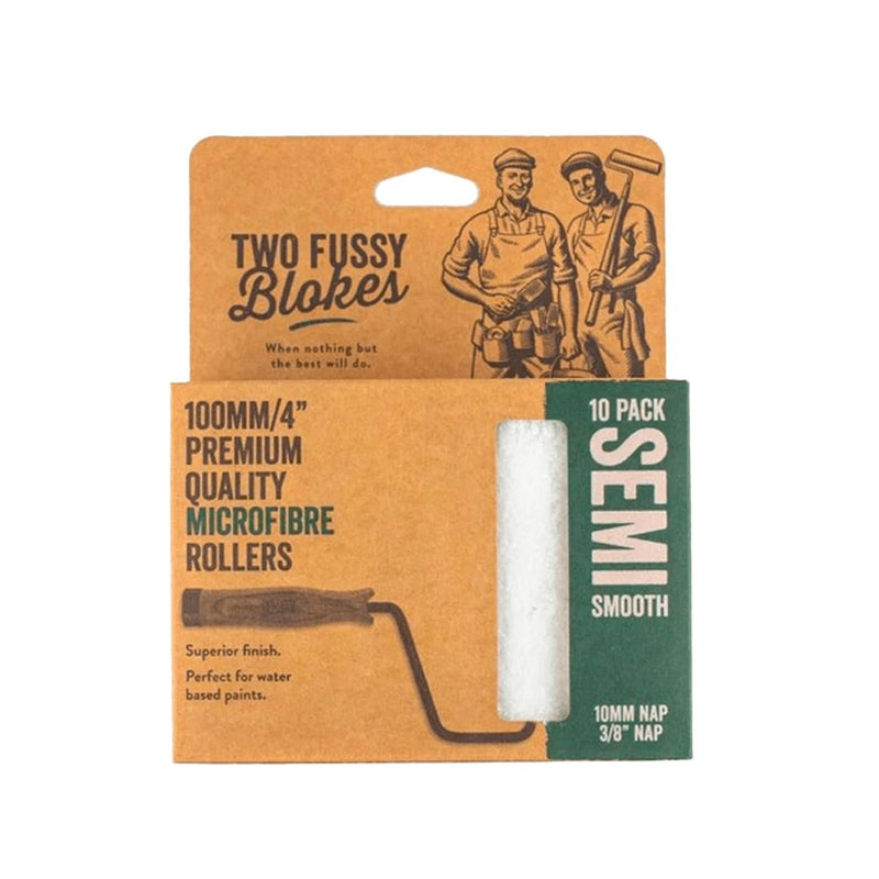 TWO FUSSY BLOKES 10mm Nap Microfibre Mini Paint Rollers - GO Industrial - MF - 100 - 10 - 10PK