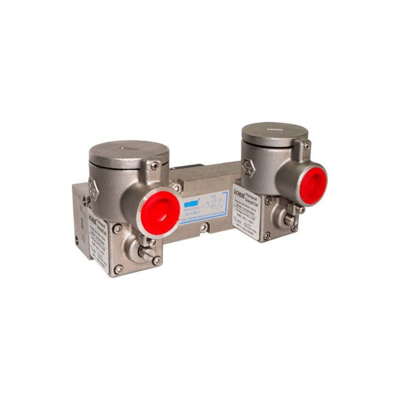 GO Namur EXD 316 Stainless 5 Way 2 Position Double Solenoid Valve 1/4" - GO Industrial - ALV620F3
