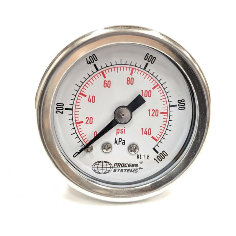 GO 1/8" BSP Rear Entry 304 SS Case Pressure Gauge 40mm - GO Industrial - GAU40R - 1000