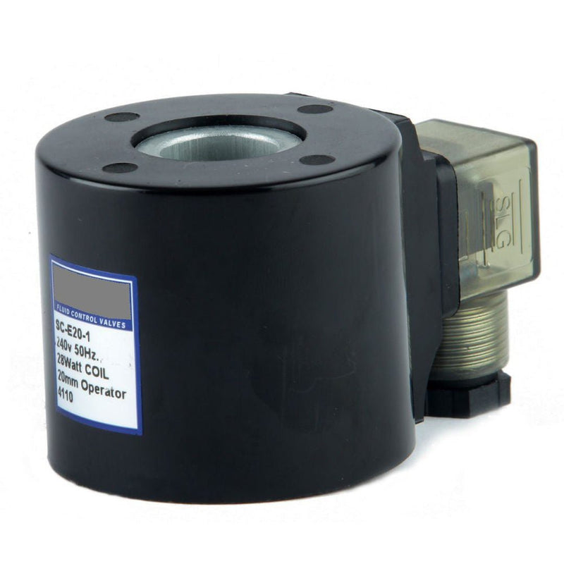 GO 12v DC 24 W with DIN Plug Solenoid Valve Coil 20mm - GO Industrial - SC - E20