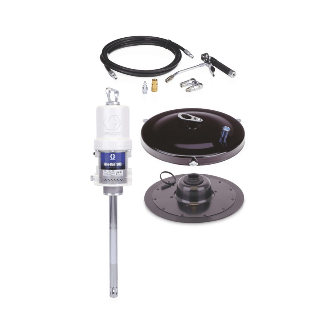 GRACO Fire - Ball 300 50:1 Portable Pail Grease Pump Dispensing Kit - GO Industrial - 222069